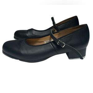 Bloch Black Leather Tap Shoes Size 10 Leather Upper Leather Sole Cotton Lining